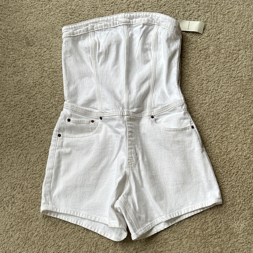 A&F Denim Strapless Romper - Picture 5 of 9